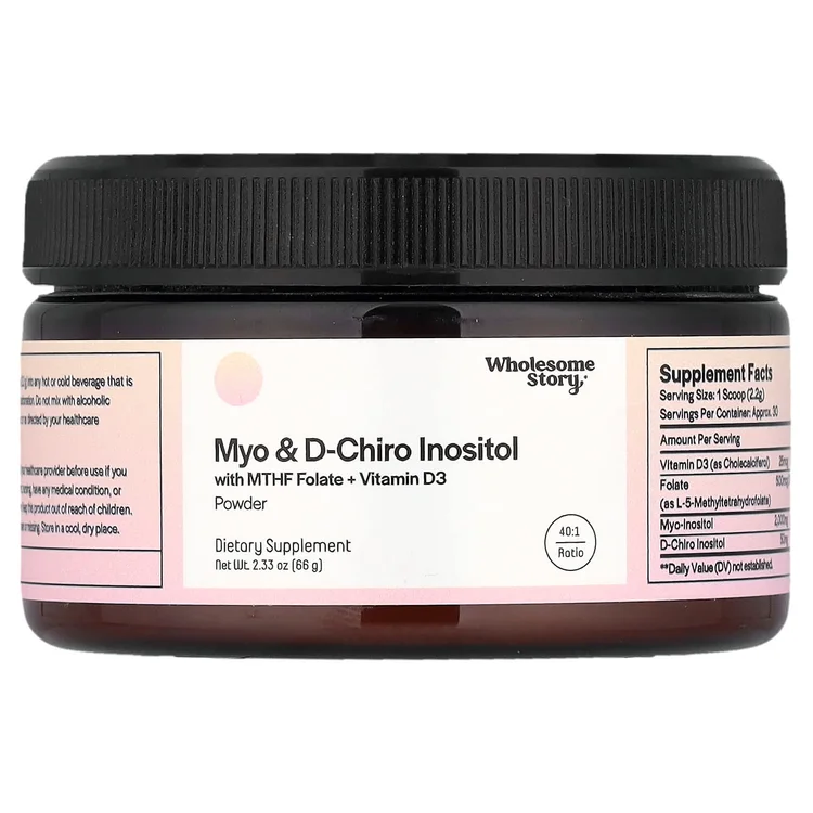 Myo & D-Chiro Inositol with MTHF Folate + Vitamin D3 Powder, 2.33 oz (66 g) image 1