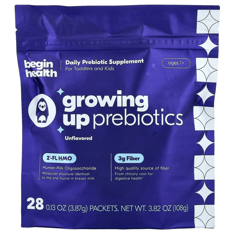 Kids, Growing Up Prebiotics, Ages 1+, Unflavored, 28 Packets, 0.13 oz (3.87 g) Each image 1