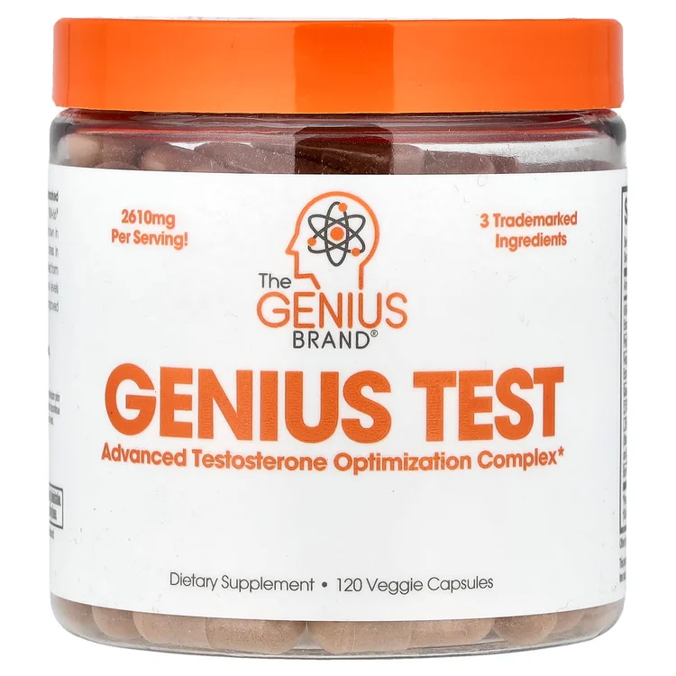 Genius Test, Advanced Testosterone Optimization Complex, 120 Veggie Capsules image 1