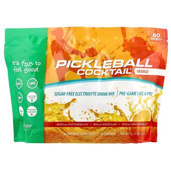 Pickleball Cocktail®, Sugar-Free Electrolyte Drink Mix, Orange, 60 Packets, 5 g Each