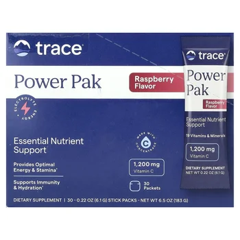 PowerPak, Raspberry, 30 Stick Packs, 0.22 oz (6.1 g) Each