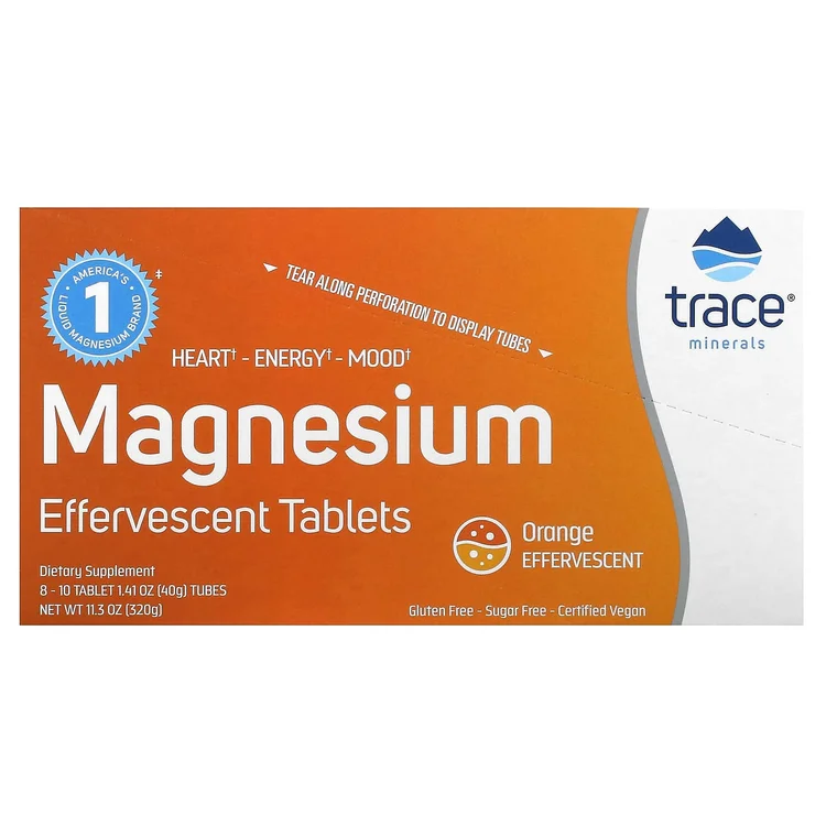Magnesium Effervescent Tablets, Orange, 8 Tubes, 10 Tablets Each image 1