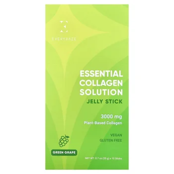Essential Collagen Solution Jelly Stick, Green Grape, 10 Sticks, 0.7 oz (20 g) Each