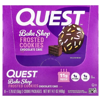 Bake Shop Frosted Cookies, Chocolate Cake, 8 Packages, 1.76 oz (50 g) Each
