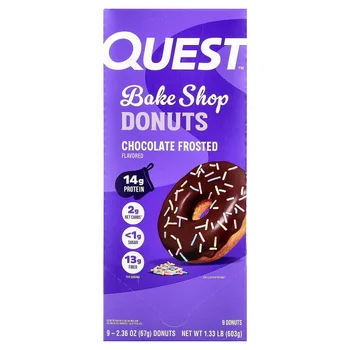 Bake Shop Donuts, Chocolate Frosted, 9 Donuts, 2.36 oz (67 g) Each