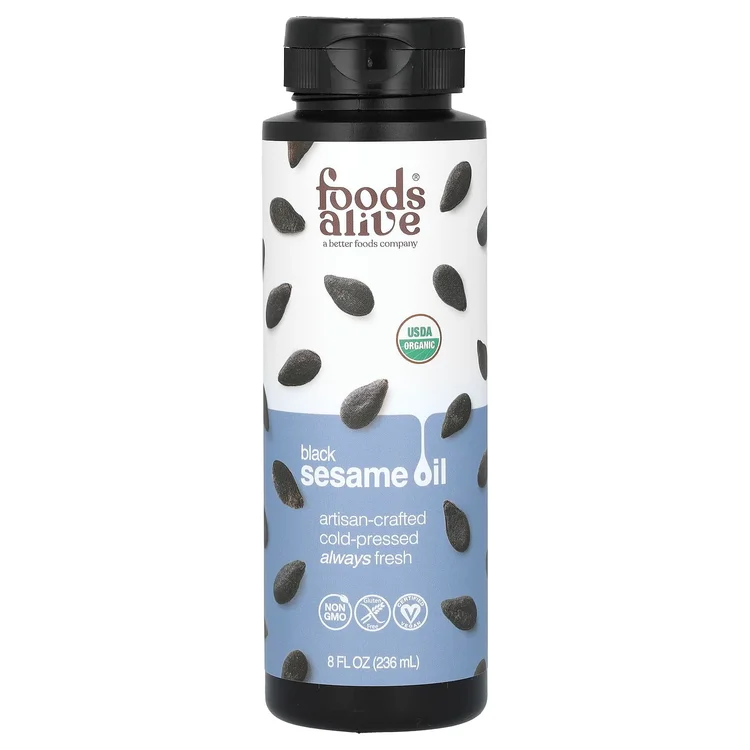 Organic Black Sesame Oil, 8 fl oz (236 ml) image 1
