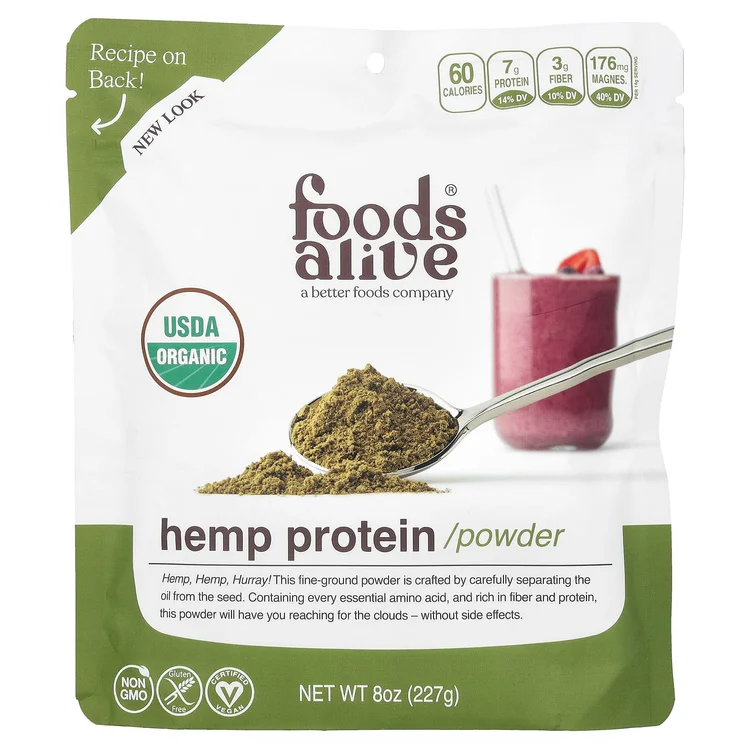 Organic Hemp Protein Powder, 8 oz (227 g) image 1