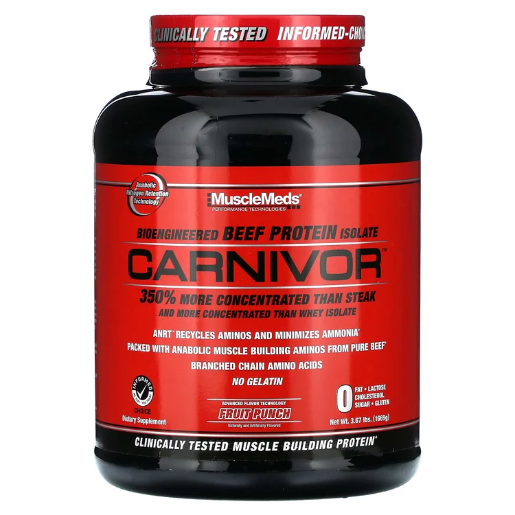 Carnivor, Bioengineered Beef Protein Isolate, Fruit Punch, 3.67 lbs (1,669 g) image 1