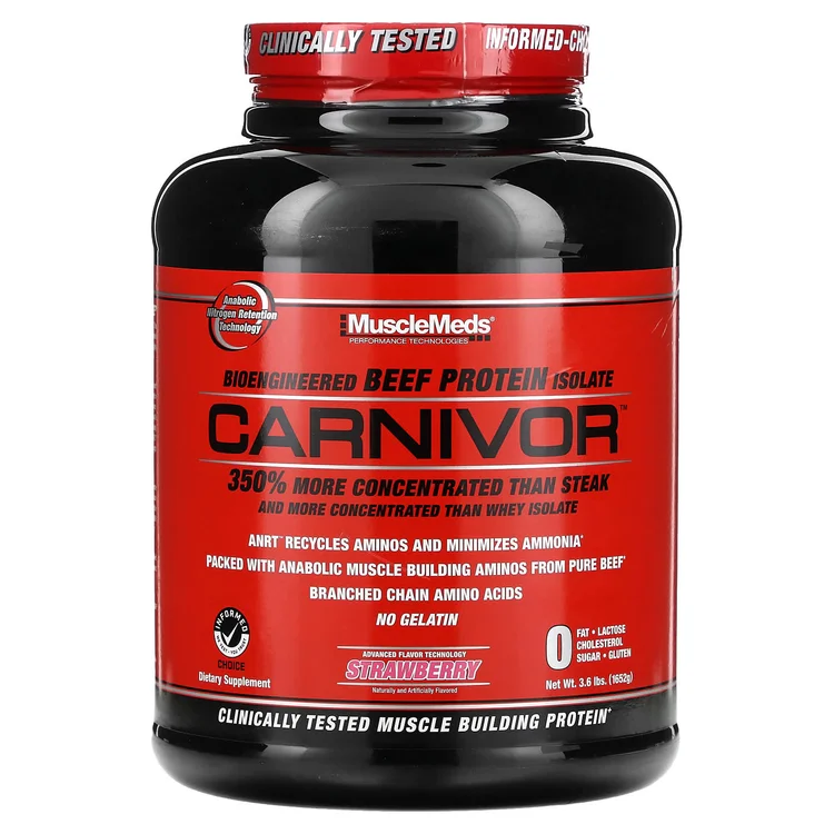 Carnivor, Bioengineered Beef Protein Isolate, Strawberry, 3.6 lbs (1,652 g) image 1