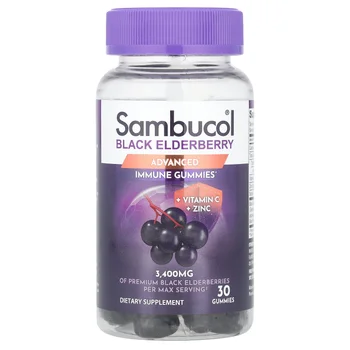 Black Elderberry, Advanced Immune Gummies + Vitamin C + Zinc, 30 Gummies